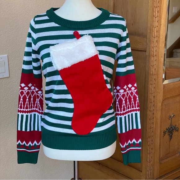 Ugly Christmas Sweater with Wine Holder Small NWT - Picture 4 of 16